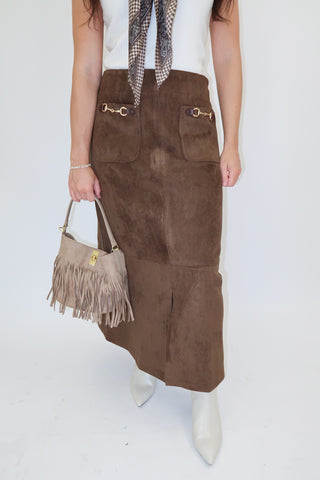 In The Saddle Suede Skirt