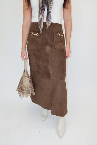 In The Saddle Suede Skirt