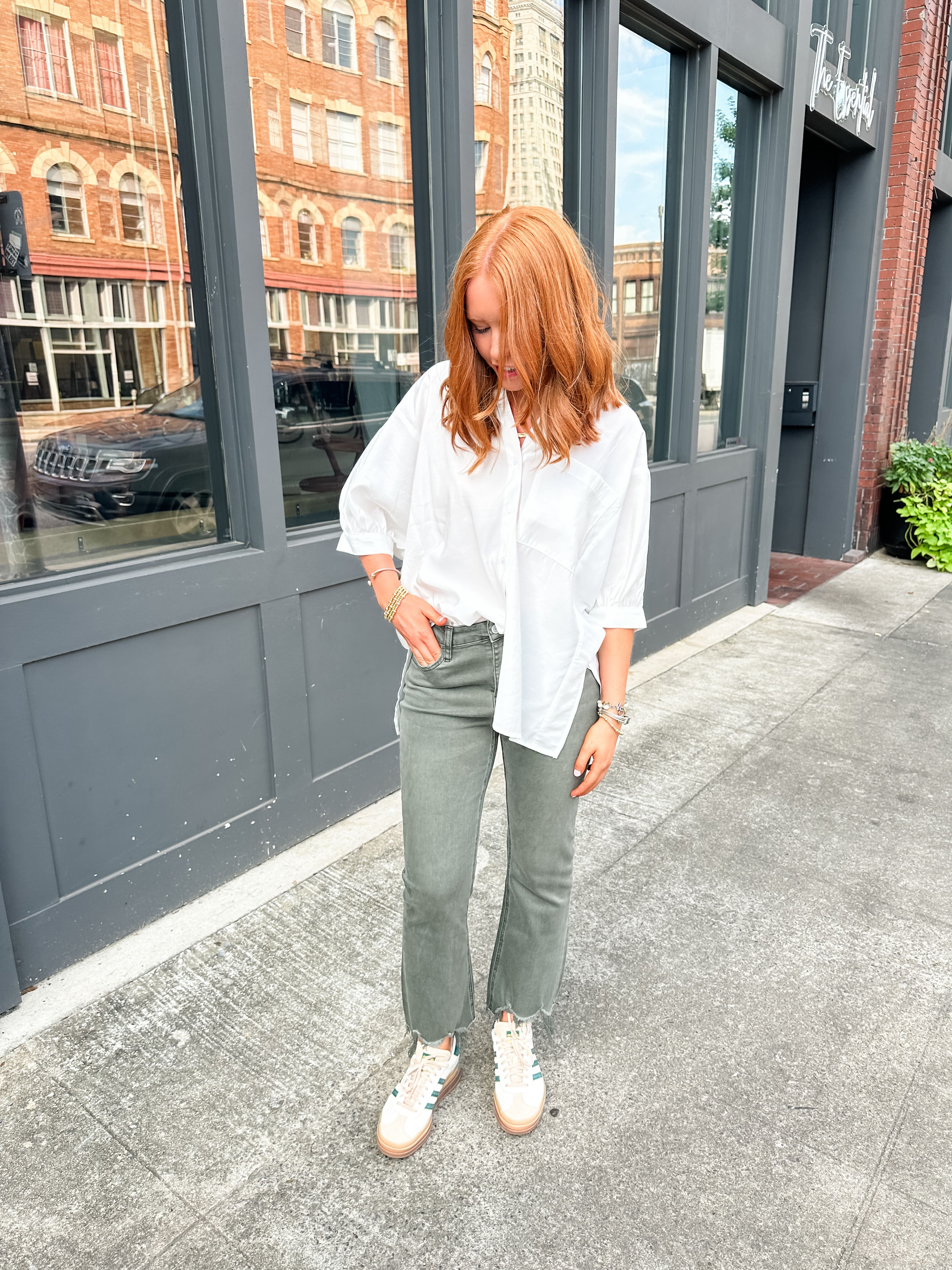 White Button Down Top