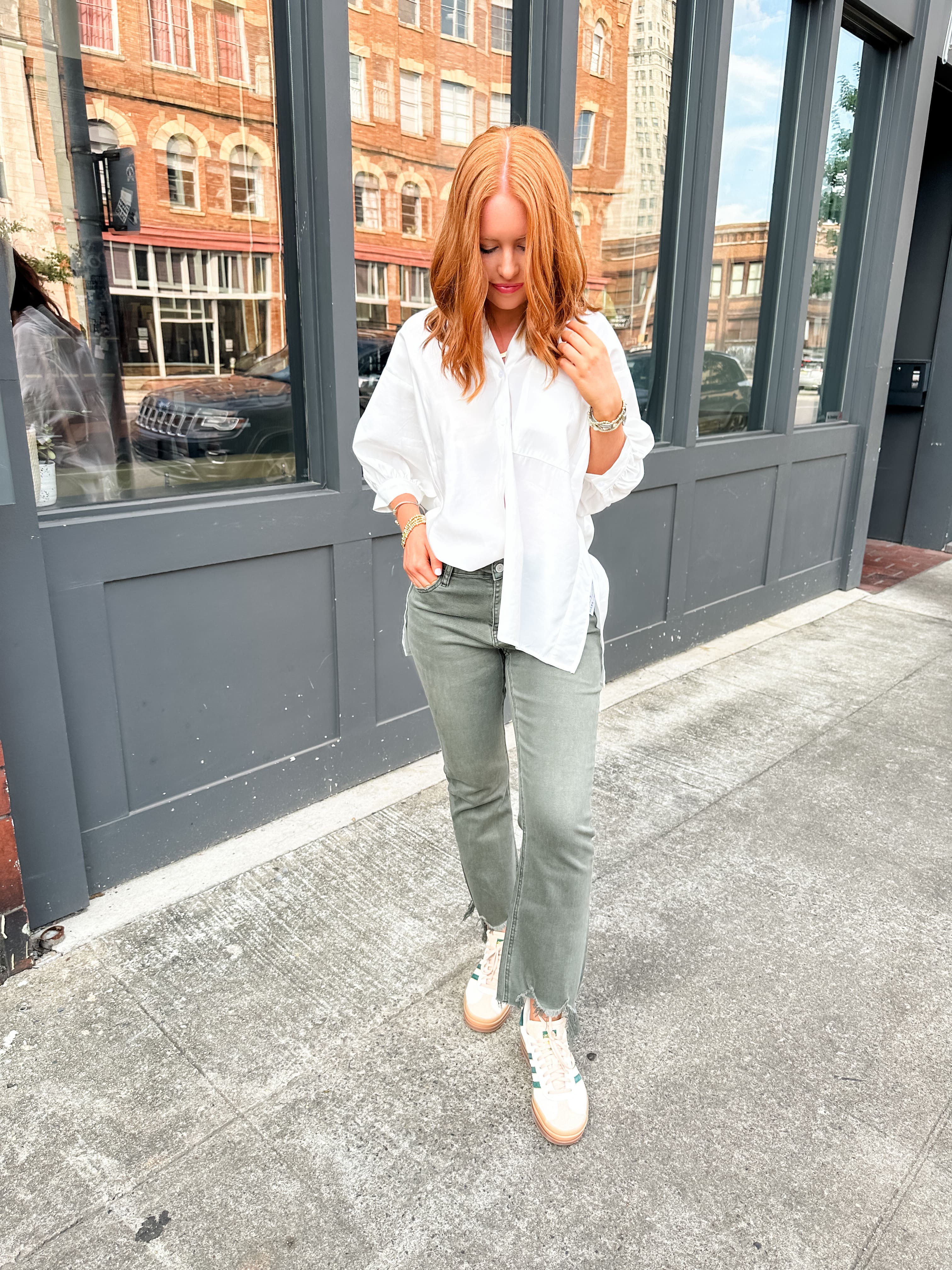 White Button Down Top