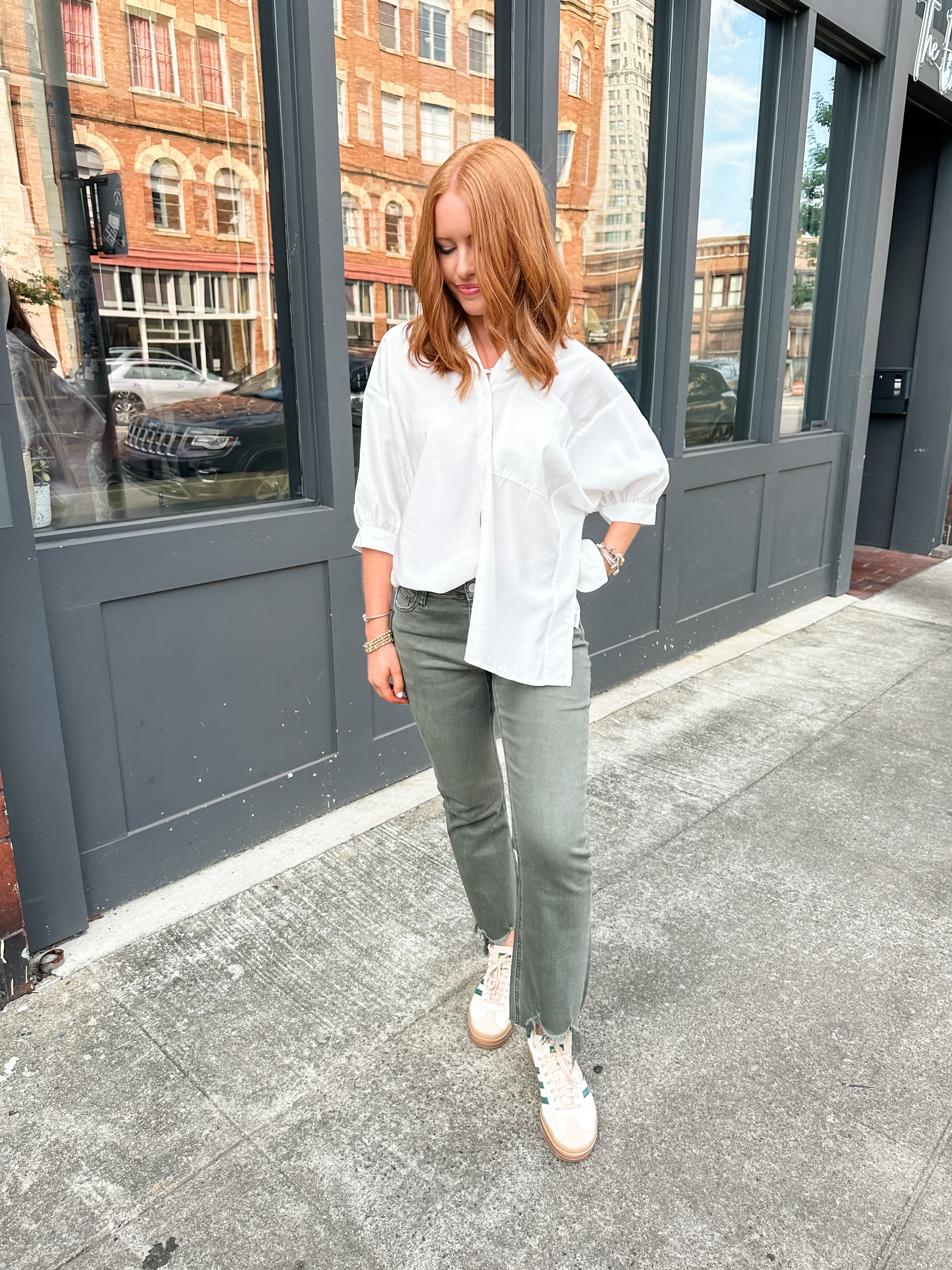 White Button Down Top