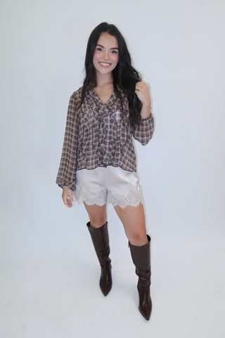 Cross My Mind Plaid Top
