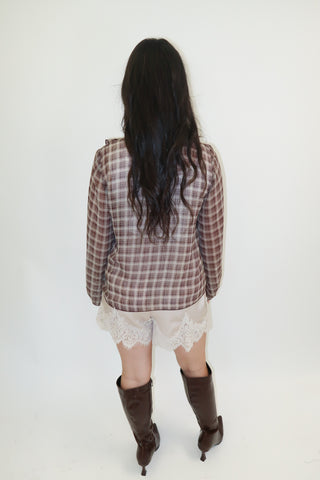 Cross My Mind Plaid Top