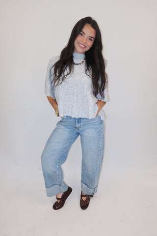 Soft Spoken Pleated Sweater