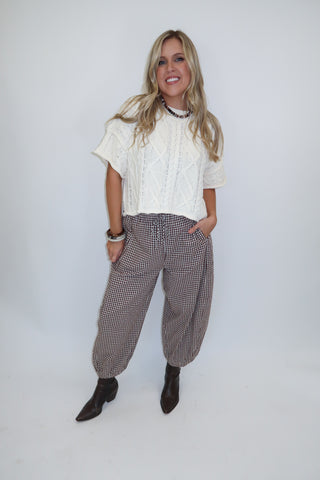 Cozy Chapter Cable Knit Boxy Sweater Top