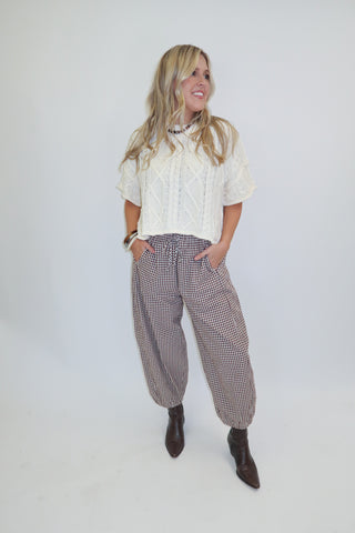 Cozy Chapter Cable Knit Boxy Sweater Top