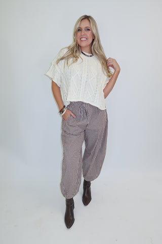 Cozy Chapter Cable Knit Boxy Sweater Top