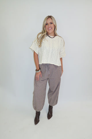 Cozy Chapter Cable Knit Boxy Sweater Top