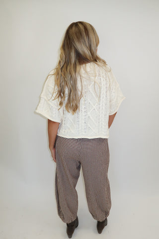 Cozy Chapter Cable Knit Boxy Sweater Top