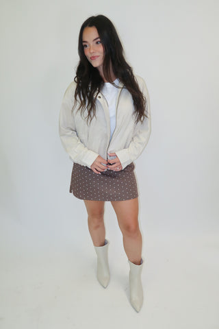 Off Duty Faux Suede Bomber Jacket