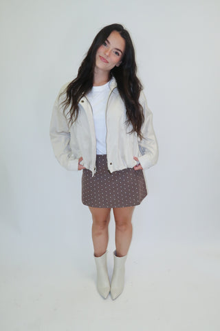 Off Duty Faux Suede Bomber Jacket