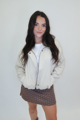 Off Duty Faux Suede Bomber Jacket