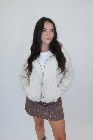 Off Duty Faux Suede Bomber Jacket
