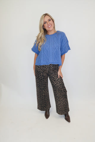 Cozy Chapter Cable Knit Boxy Sweater Top