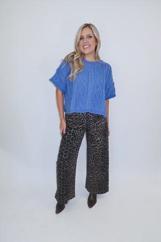 Cozy Chapter Cable Knit Boxy Sweater Top