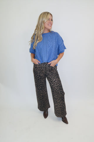 Cozy Chapter Cable Knit Boxy Sweater Top