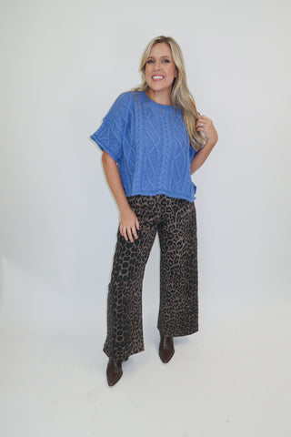 Cozy Chapter Cable Knit Boxy Sweater Top