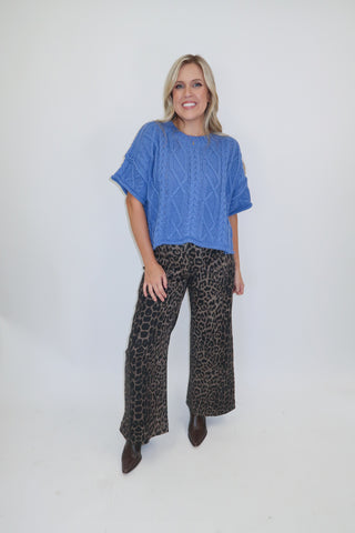 Cozy Chapter Cable Knit Boxy Sweater Top