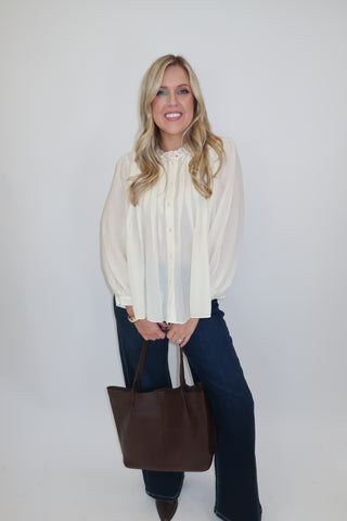 Word Gets Around Pleated Top