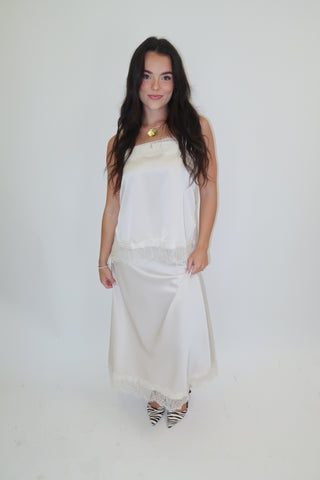 A Little Romance Satin Lace Top