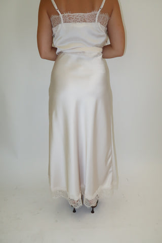 A Little Romance Satin Lace Midi Skirt