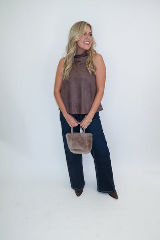 After Eight Suede Halter Top