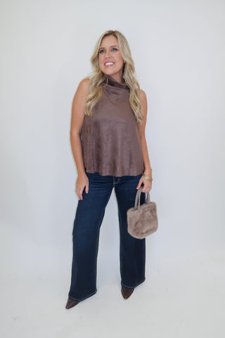 After Eight Suede Halter Top
