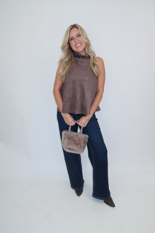 After Eight Suede Halter Top