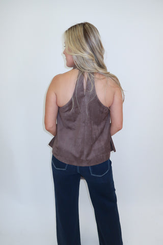 After Eight Suede Halter Top