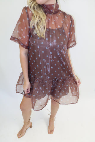 Blue For You Polka Dot Midi Dress