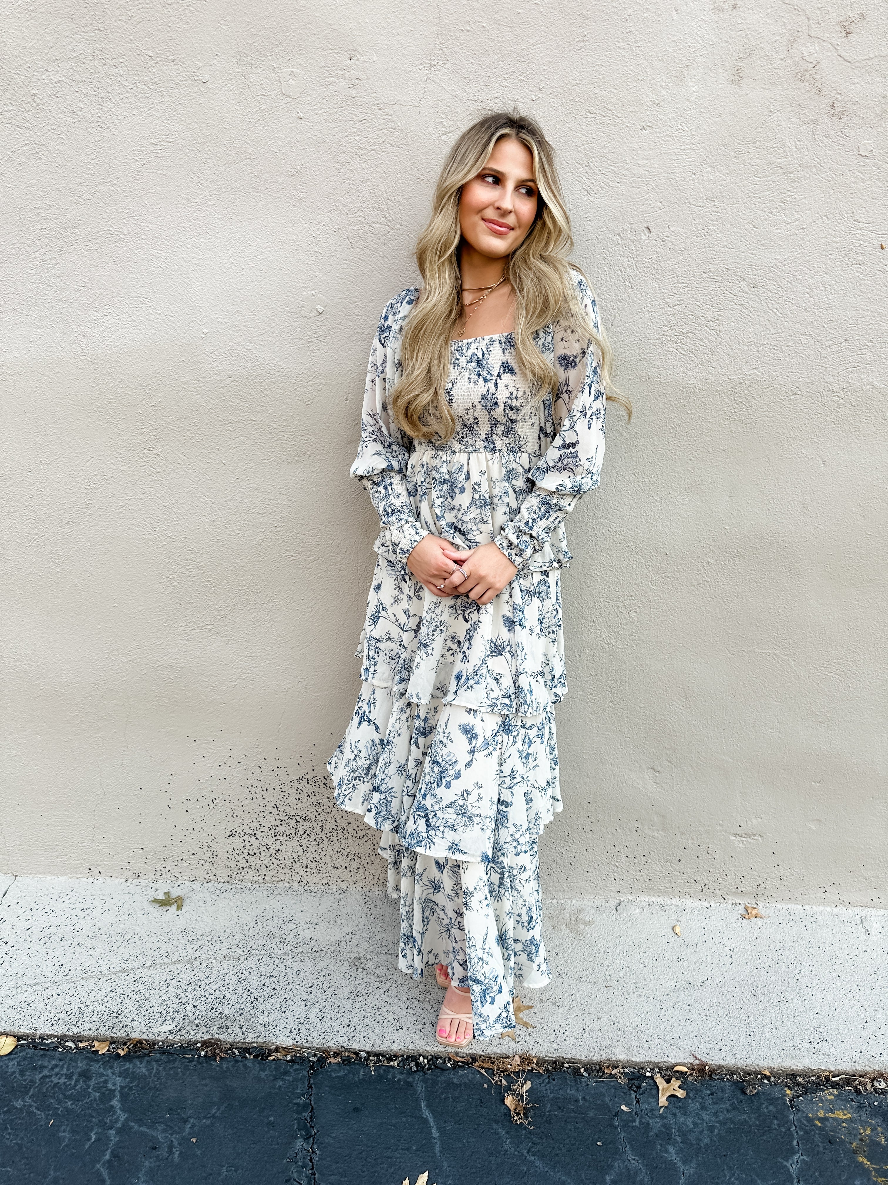 Tiered Floral Ruffle Midi Dress