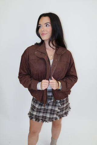 Going West Faux Suede Bomber