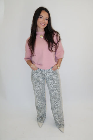 On The Prowl Leopard Wide Leg Jeans