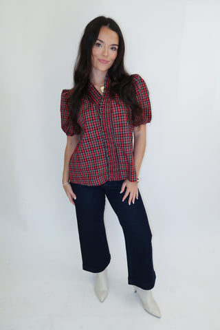 Crossing Paths Plaid Top