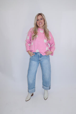 Center Of Attention Polka Dot Sweater