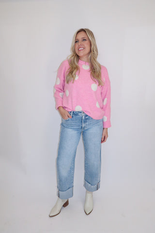 Center Of Attention Polka Dot Sweater