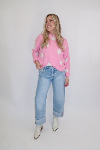 Center Of Attention Polka Dot Sweater