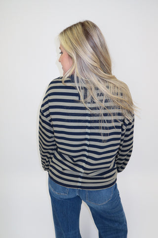 Line By Line Stripe Knit Top
