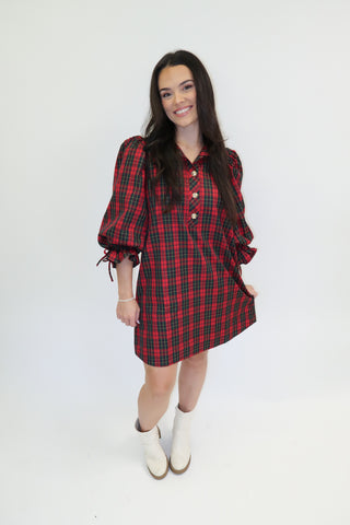 Harvest Hour Plaid Dress - The Pink Tulip Clothing