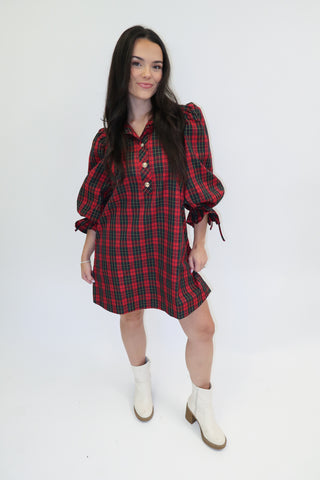 Harvest Hour Plaid Dress - The Pink Tulip Clothing