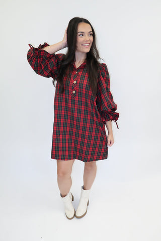 Harvest Hour Plaid Dress - The Pink Tulip Clothing