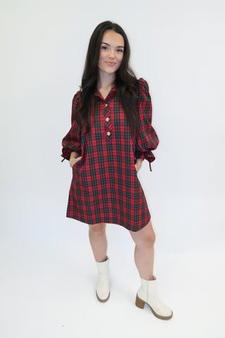 Harvest Hour Plaid Dress - The Pink Tulip Clothing