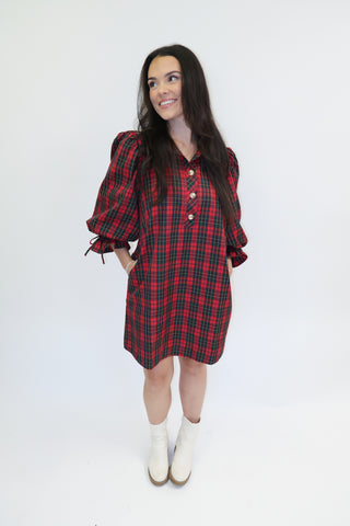Harvest Hour Plaid Dress - The Pink Tulip Clothing