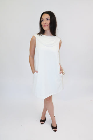 Champagne Plans Sleeveless Scarf Neck Mini Dress - The Pink Tulip Clothing