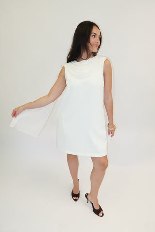 Champagne Plans Sleeveless Scarf Neck Mini Dress - The Pink Tulip Clothing