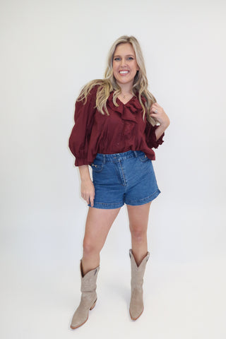 All The Right Details Ruffle Top - The Pink Tulip Clothing