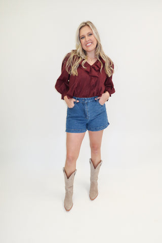All The Right Details Ruffle Top - The Pink Tulip Clothing