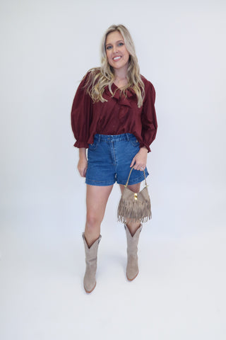 All The Right Details Ruffle Top - The Pink Tulip Clothing