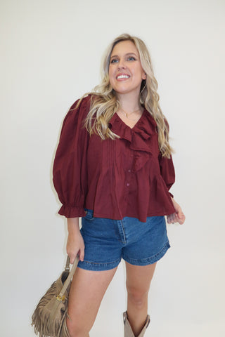 All The Right Details Ruffle Top - The Pink Tulip Clothing