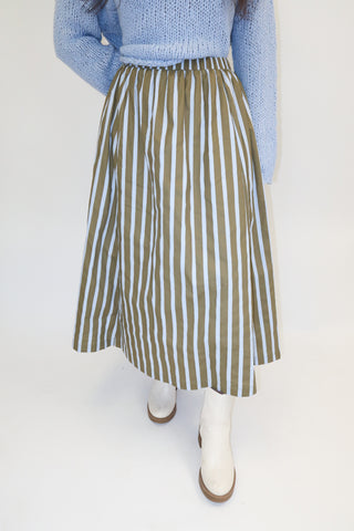 Going Coastal Stripe Midi Skirt - The Pink Tulip Clothing